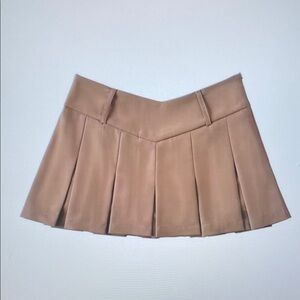 Elegant Tan Pleated Skirt